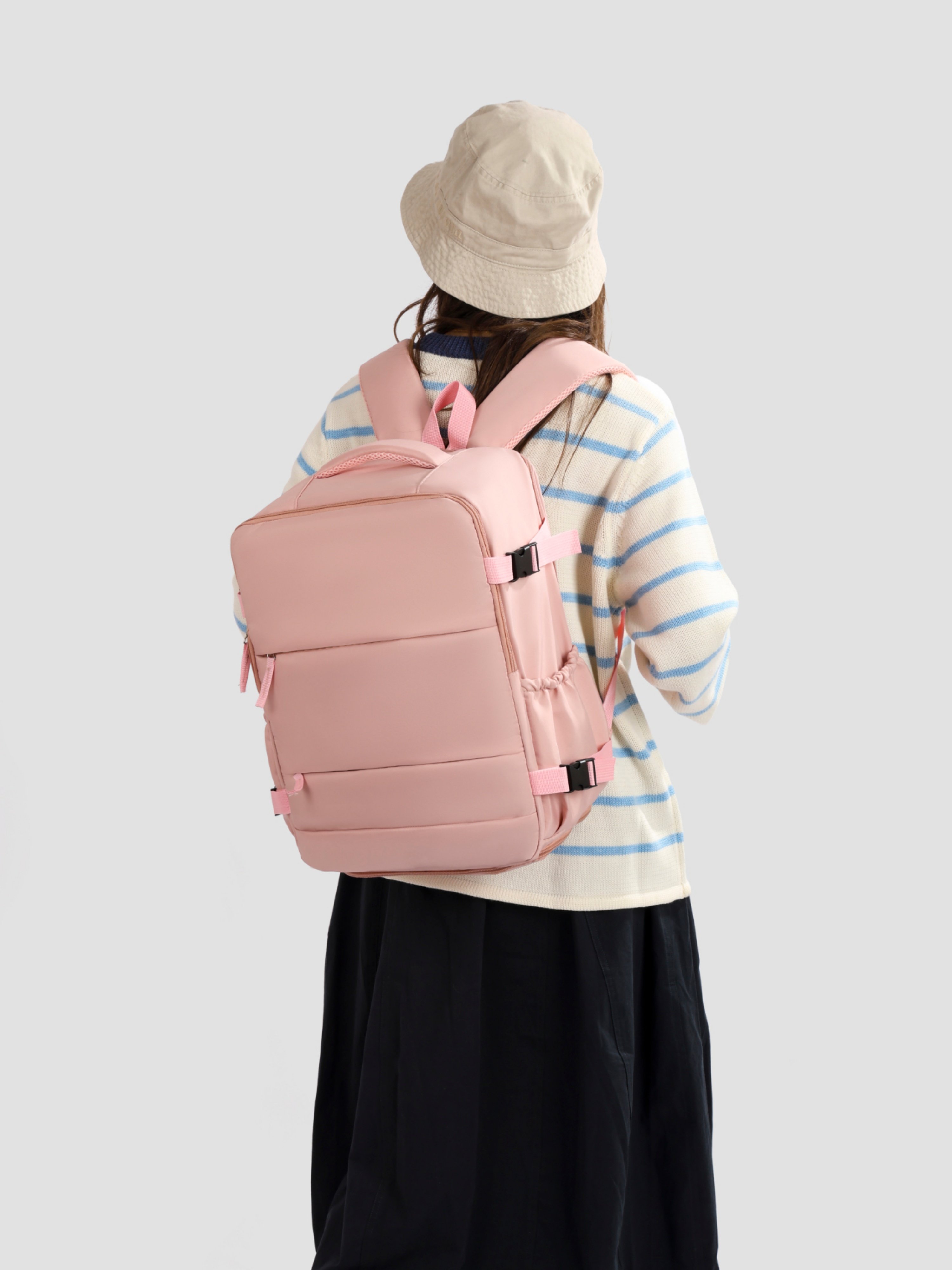 Pink Plain Backpack