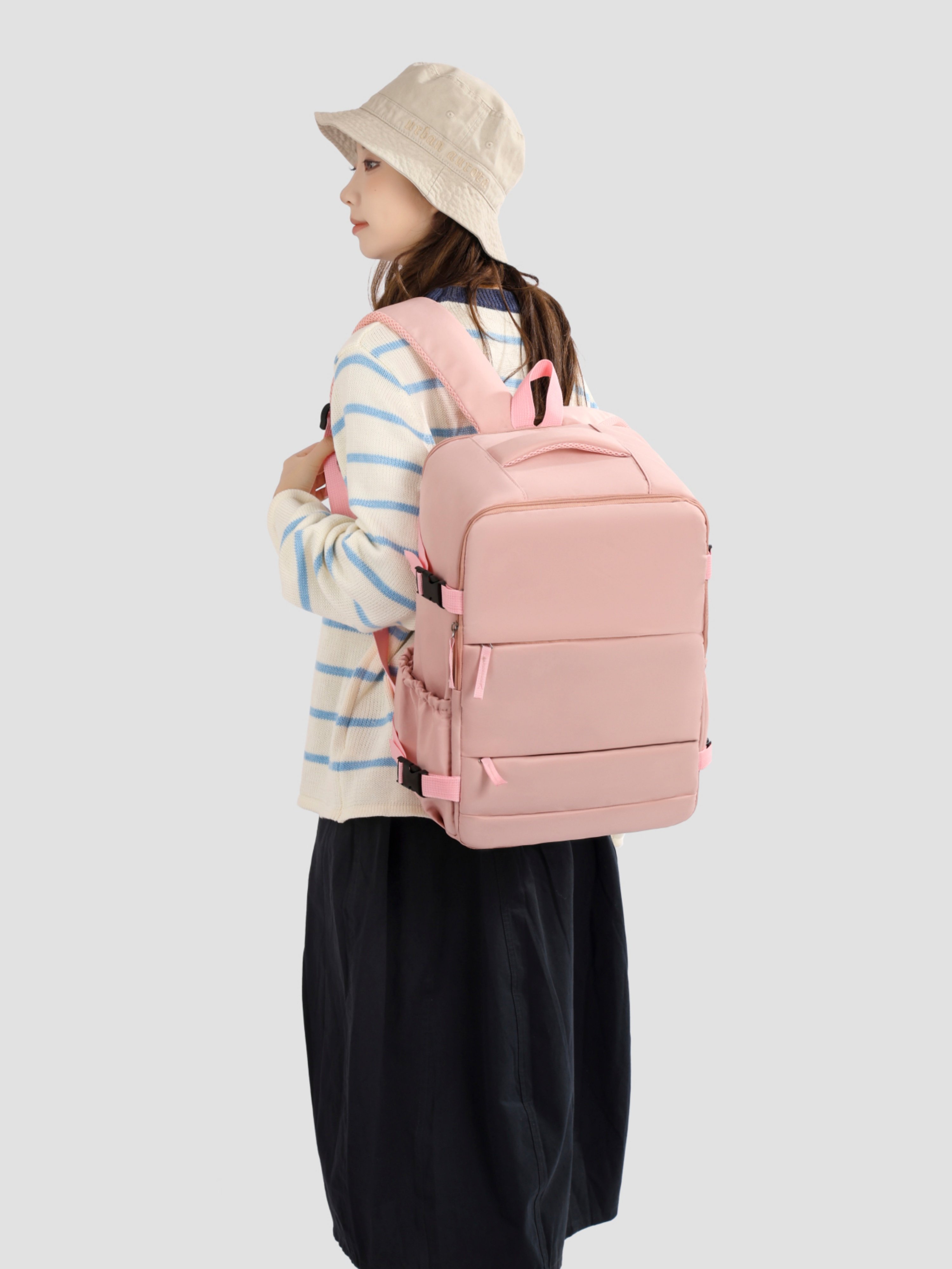 Pink Plain Backpack