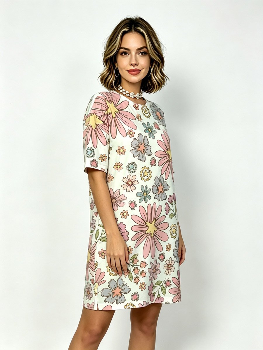 Daisy Floral Print Short Sleeve Sleep T‑Shirt