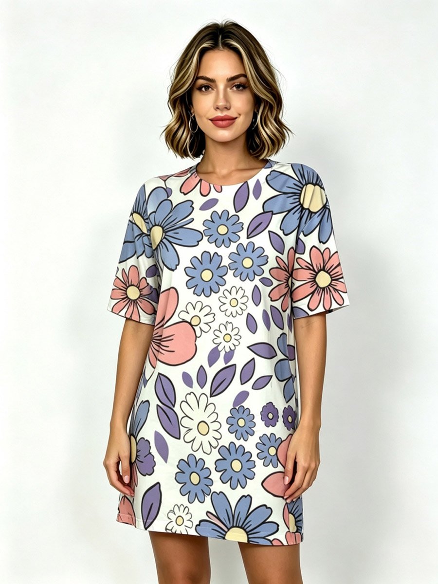 Daisy Floral Print Sleep T-Shirt