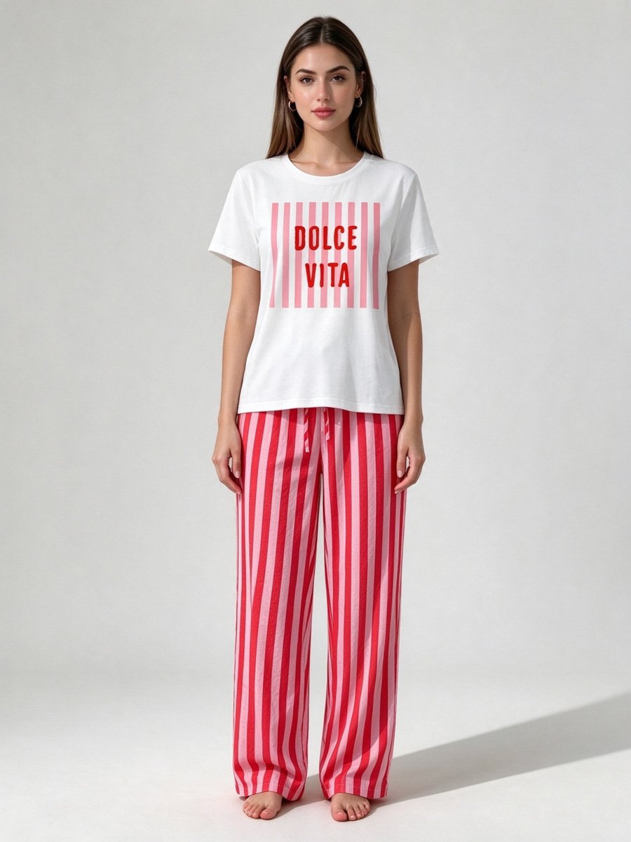 Dolce Vita Striped T-Shirt and Pyjama Set
