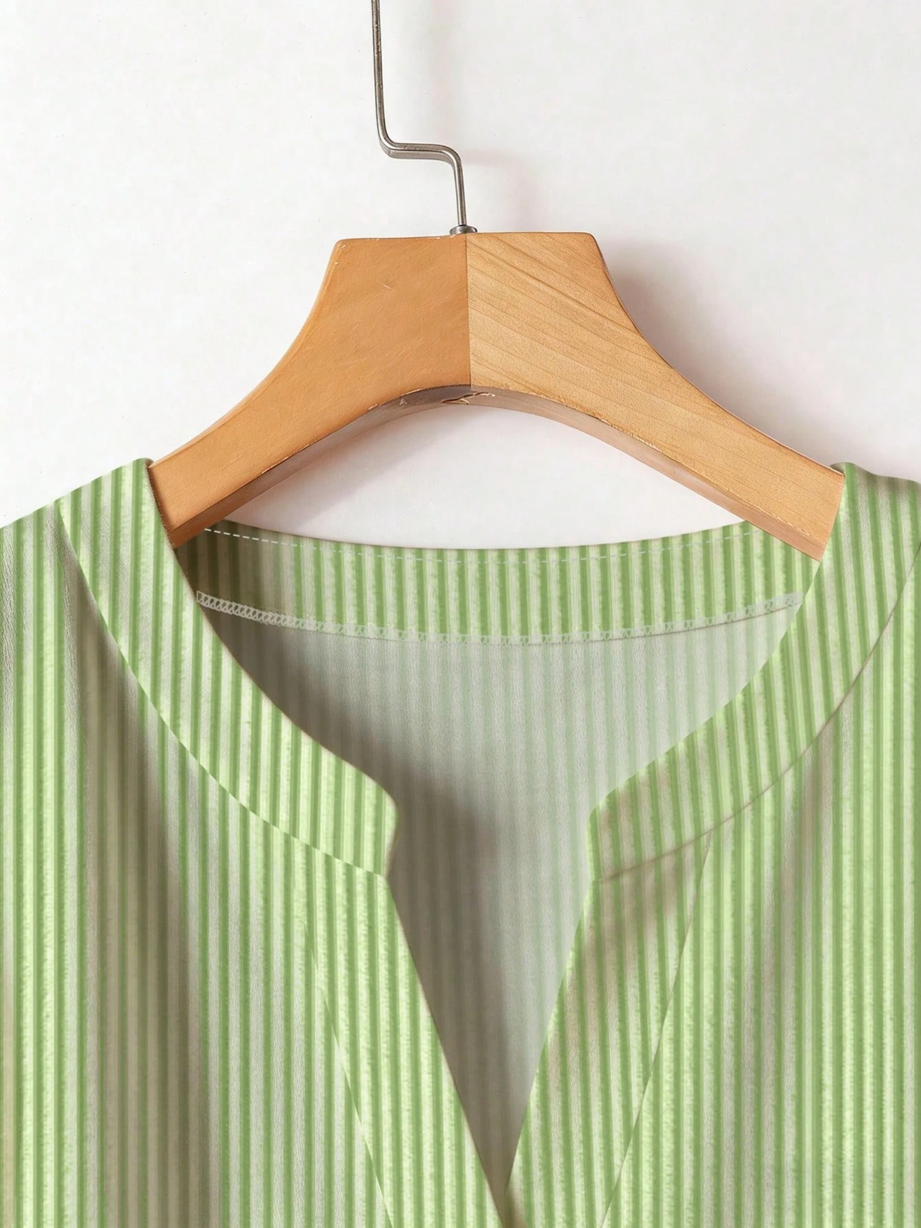 Green Stripe Blouse and Floral Pants Set