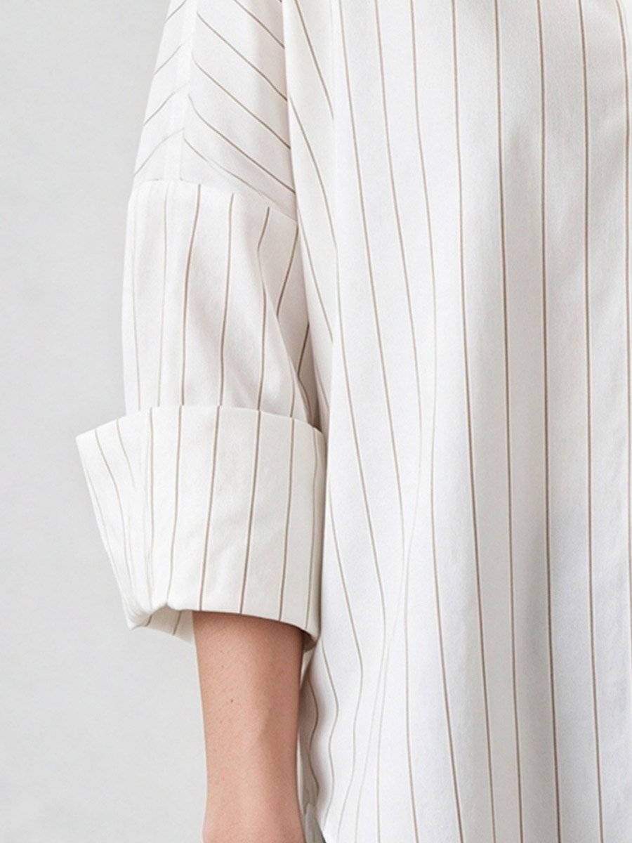 Striped Oversized Shirt with Long Sleeves