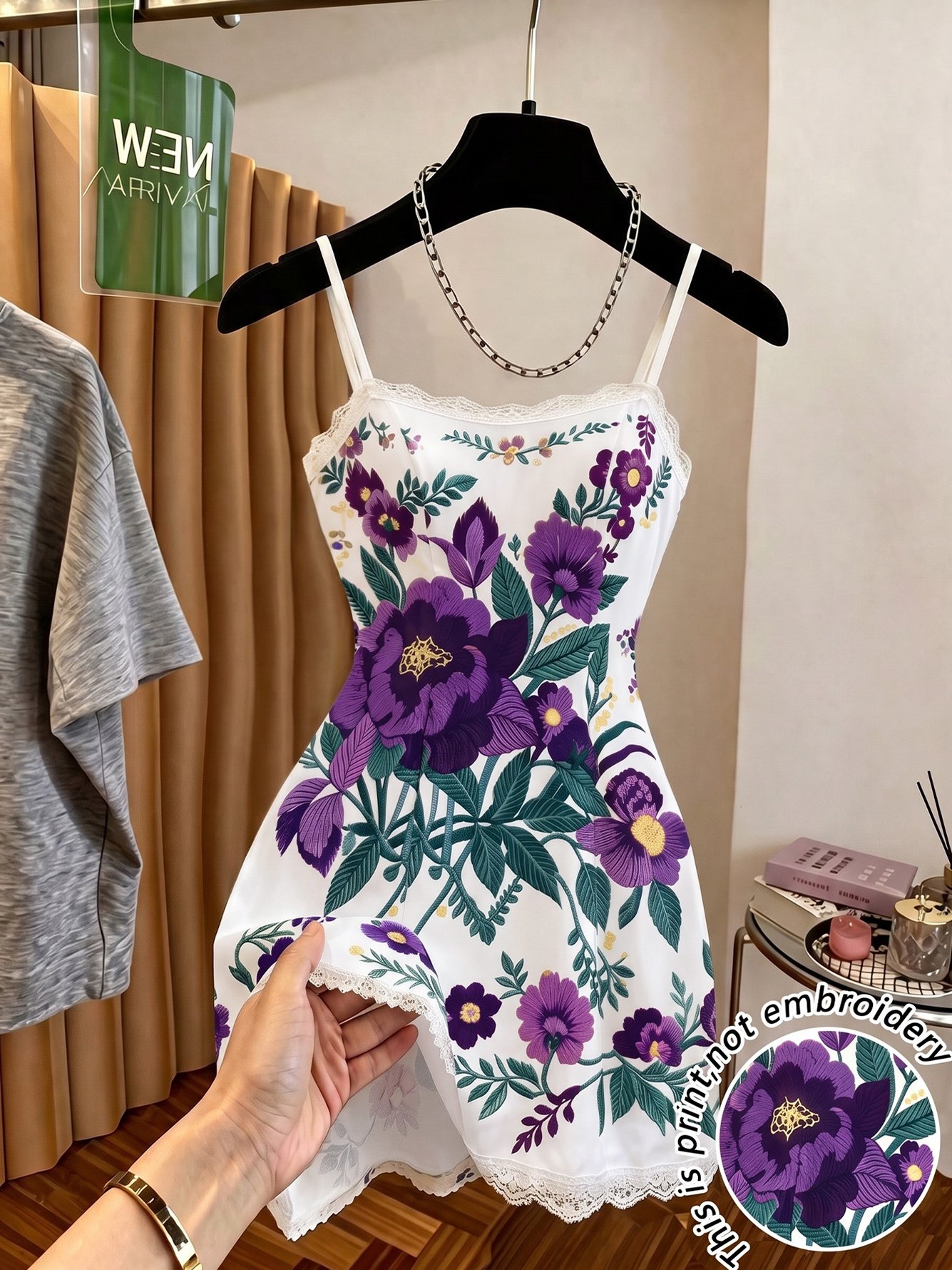 Purple Floral Fit and Flare Maxi Dress