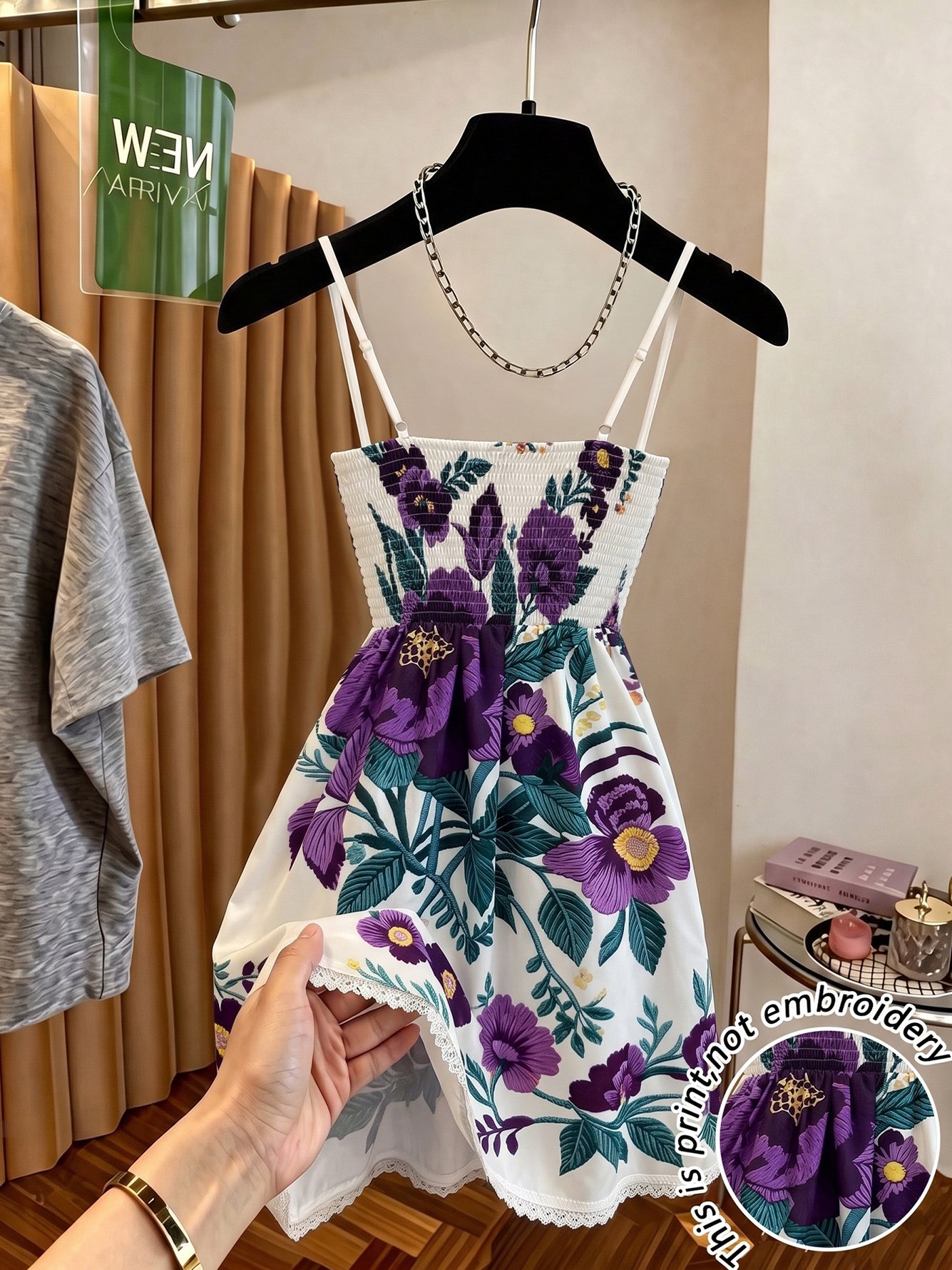 Purple Floral Fit and Flare Maxi Dress
