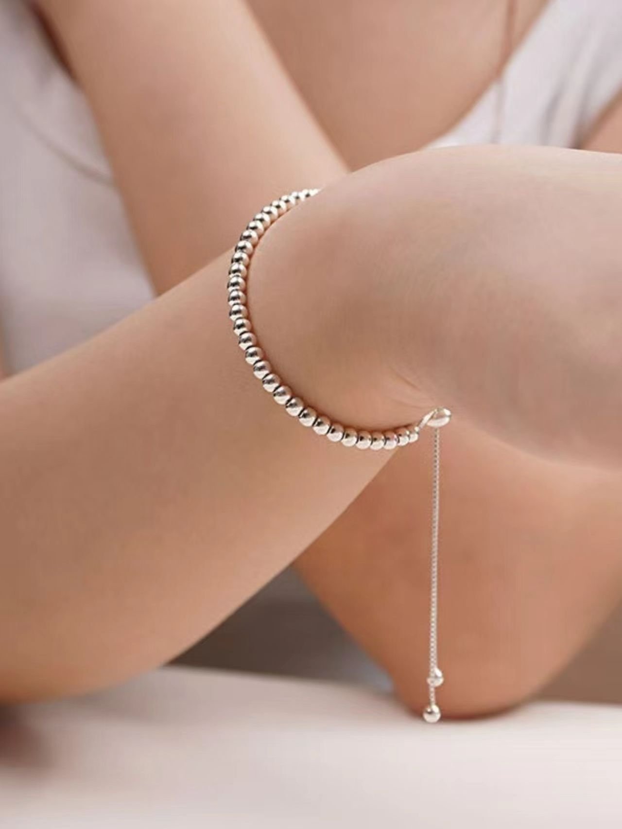 Silver Solid Link Bracelet