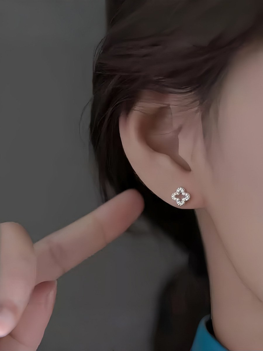 Silver Texture Stud Earrings
