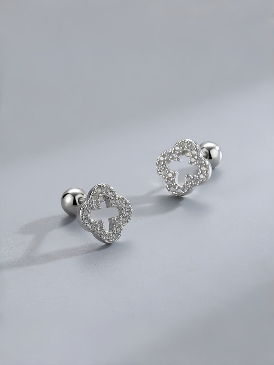 Silver Texture Stud Earrings