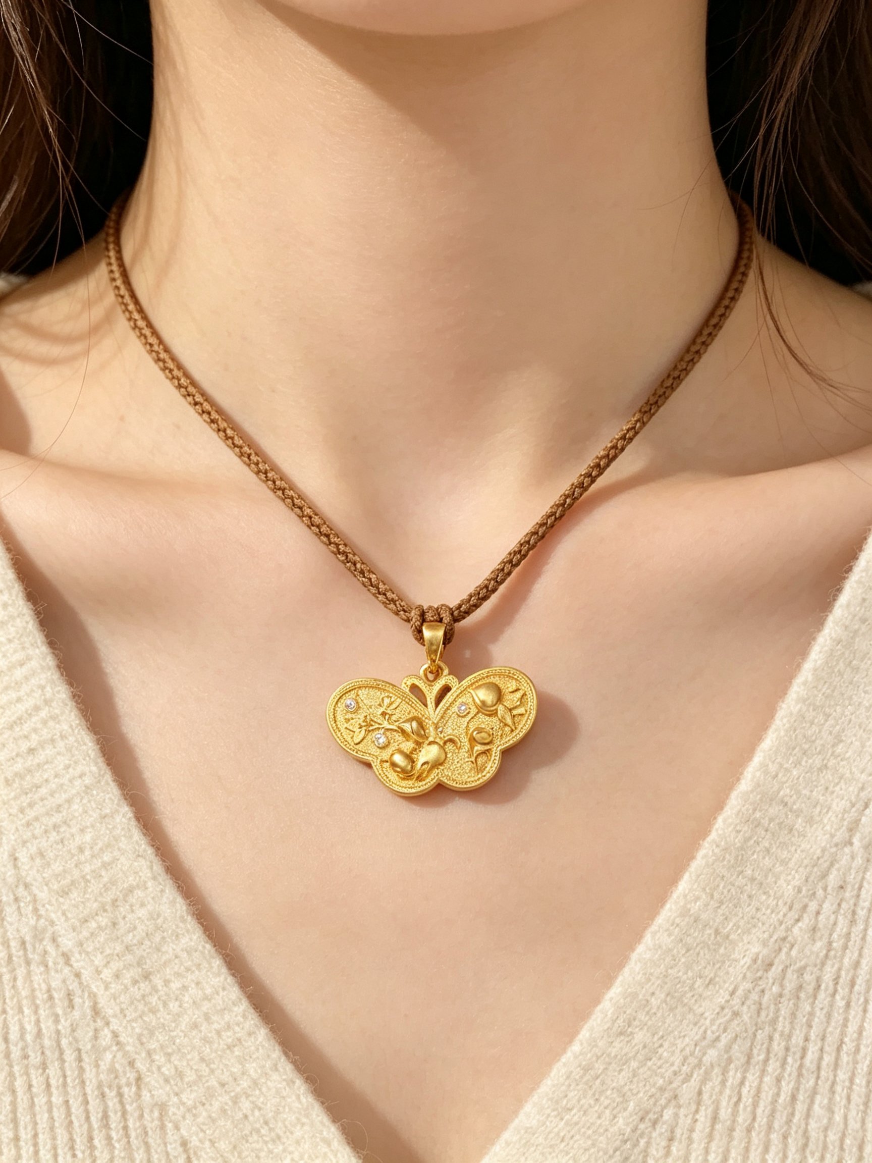 Gold Solid Pendant Necklace
