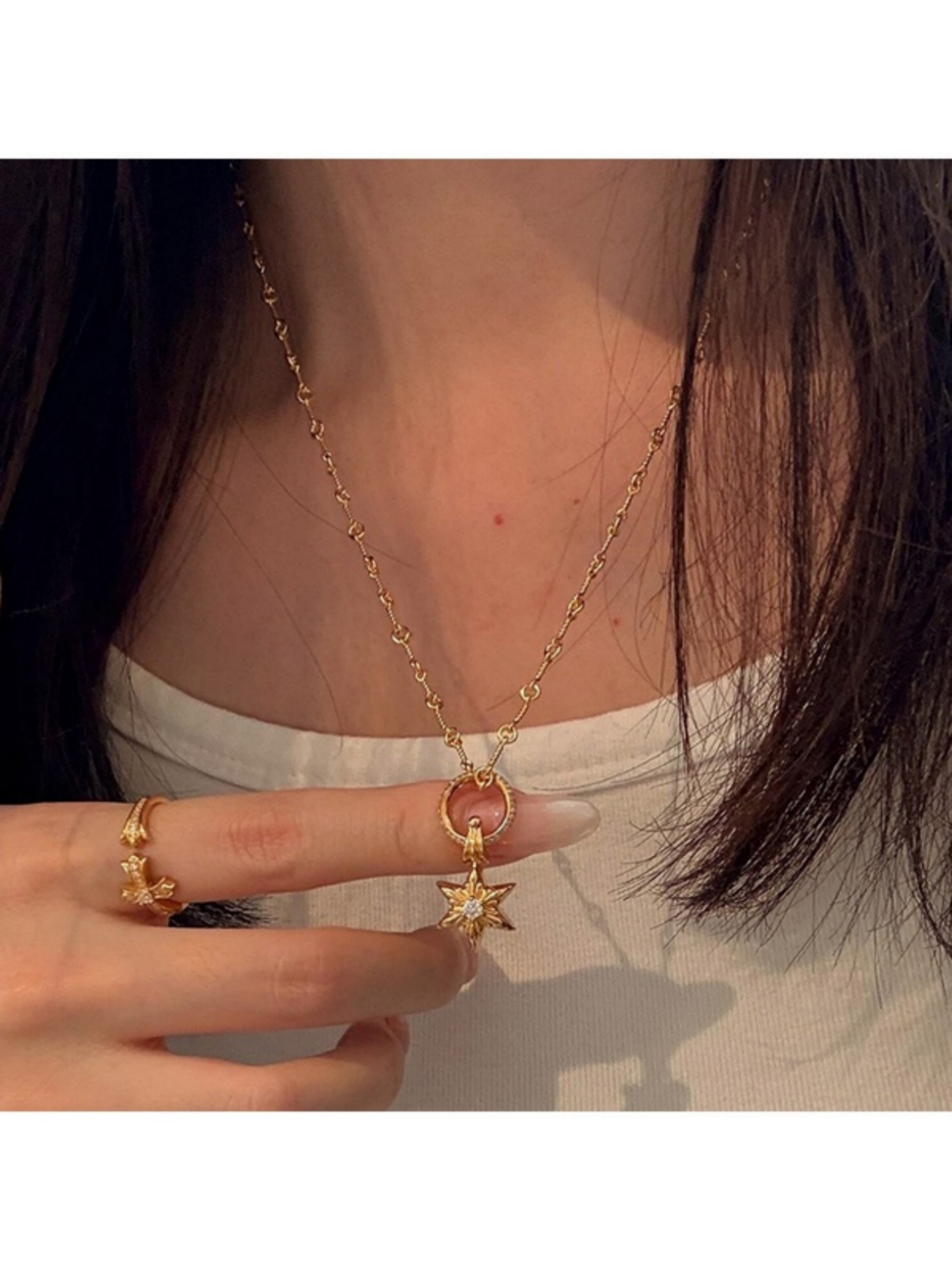 Gold Solid Pendant Necklace