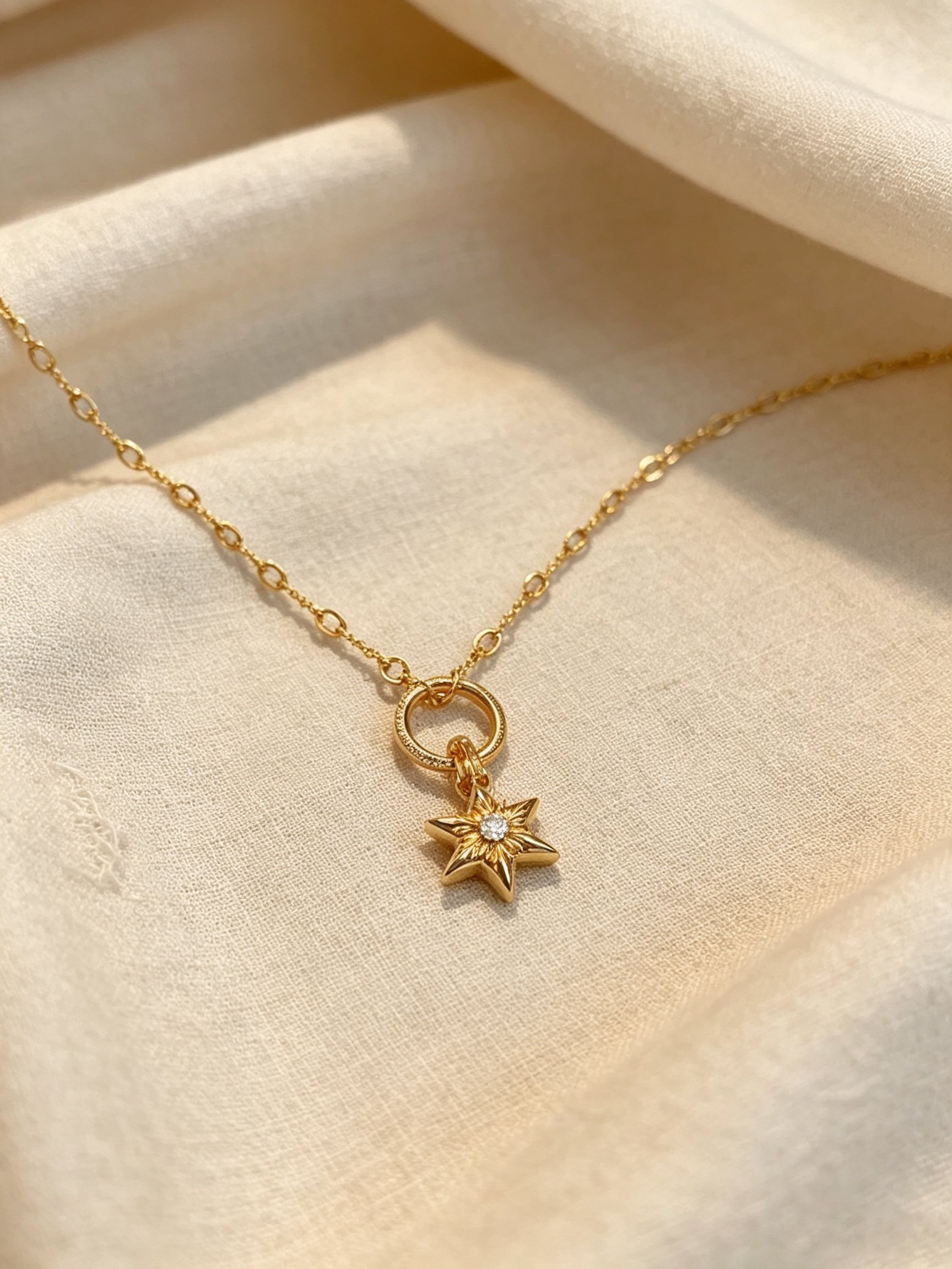 Gold Solid Pendant Necklace