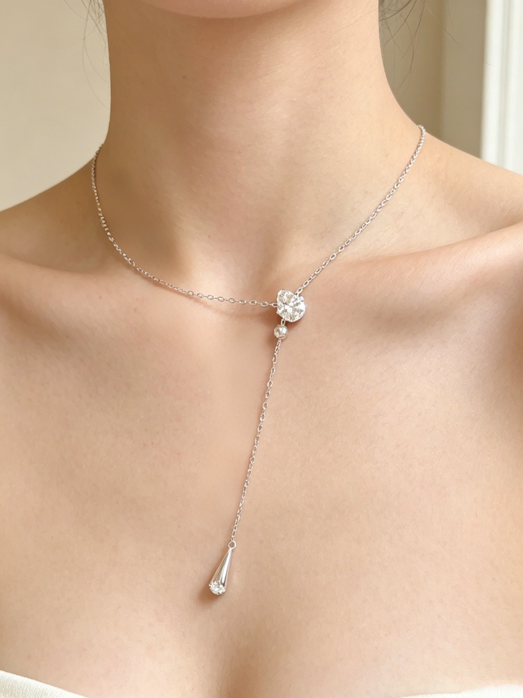 Silver Solid Y Necks and Lariats