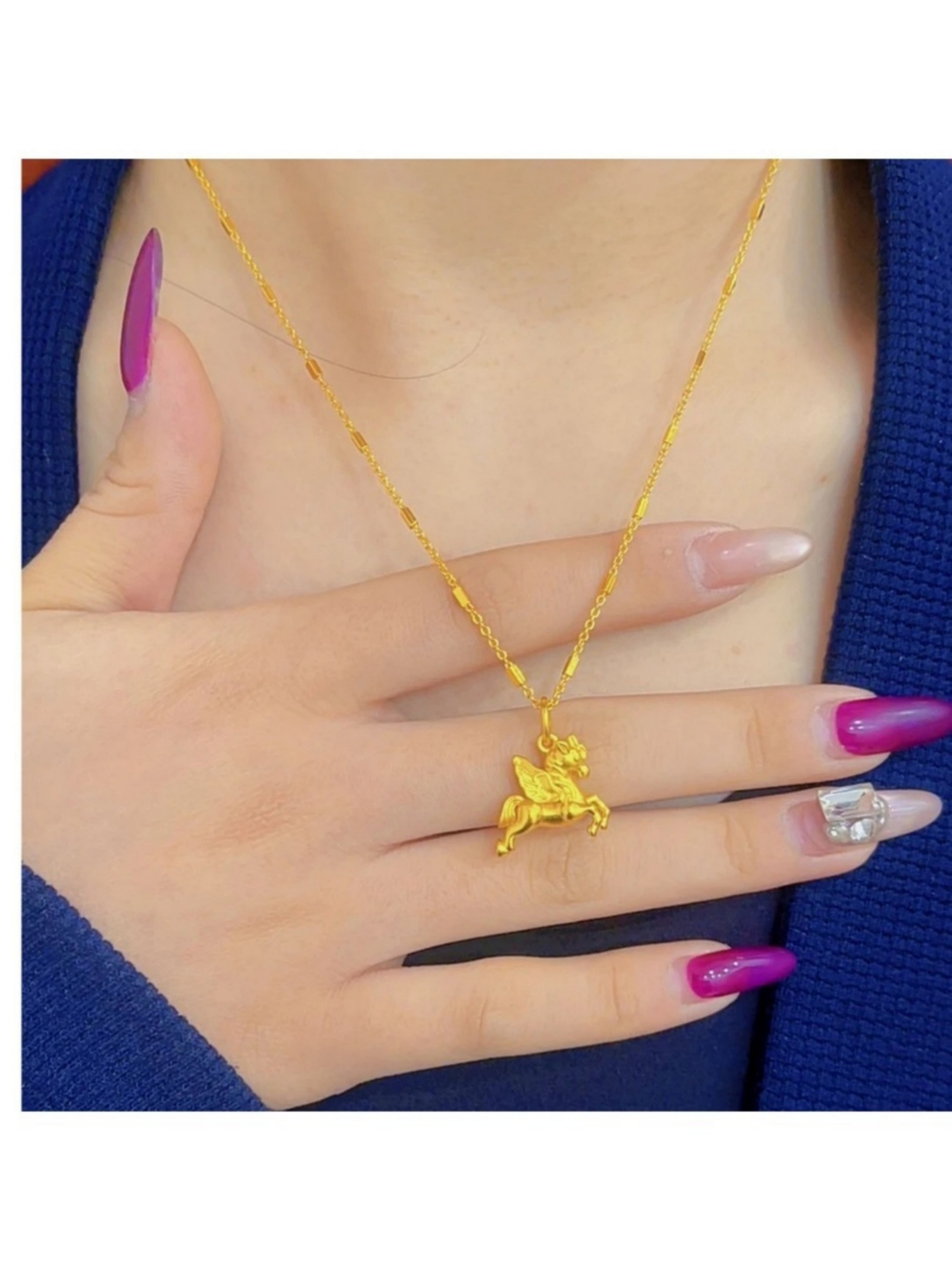 Gold Solid Pendant Necklace