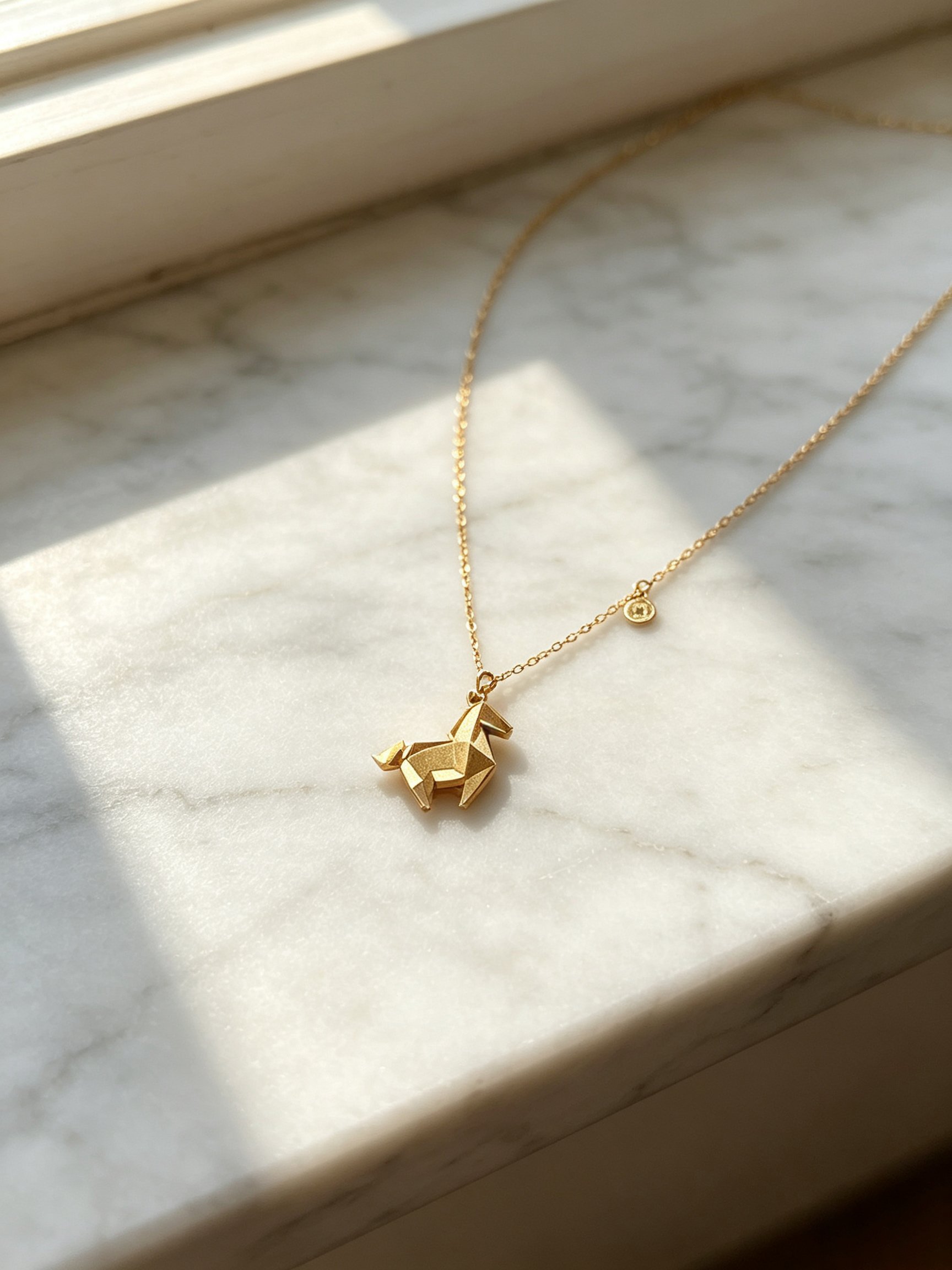 Gold Solid Pendant Necklace