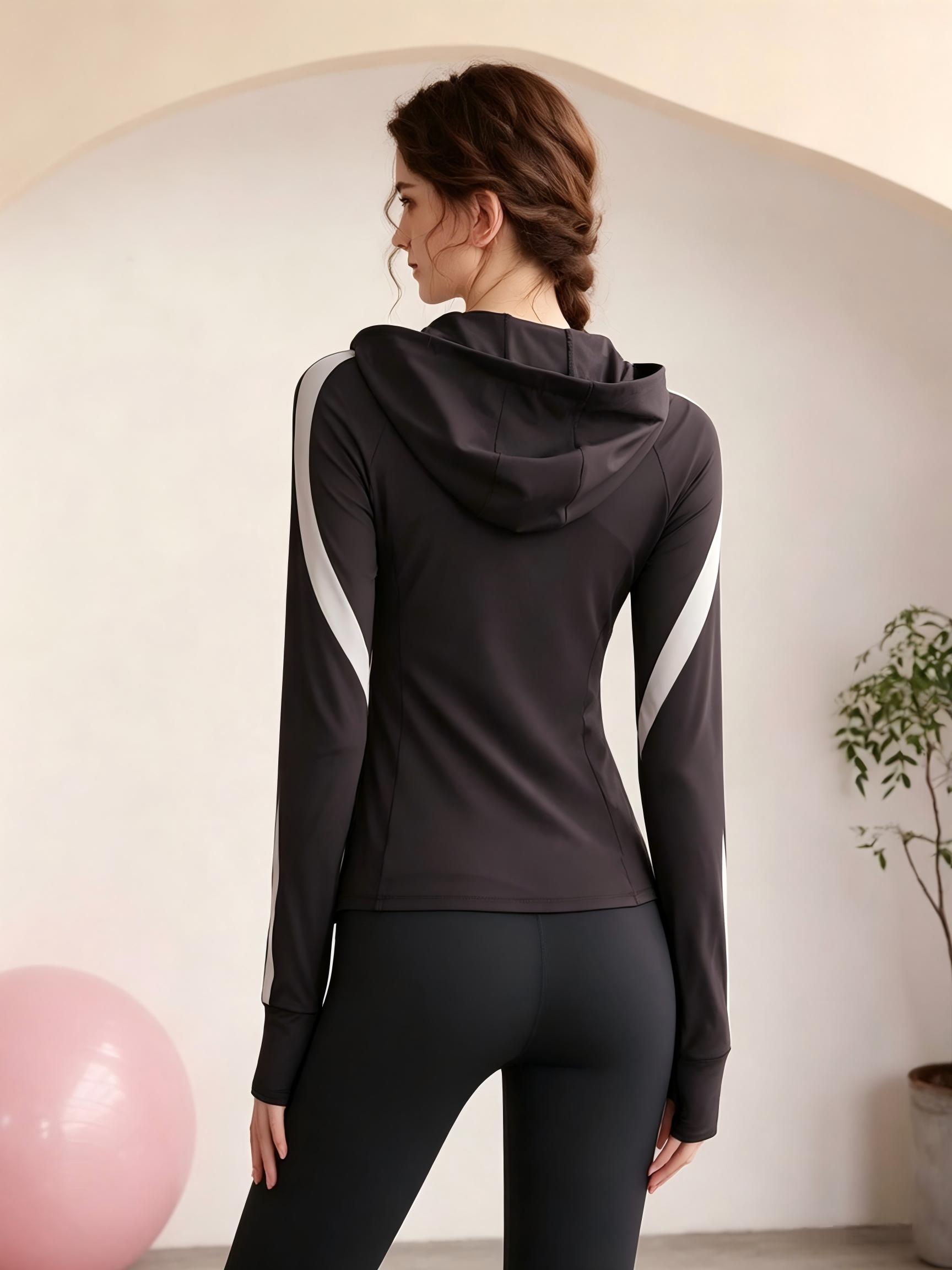 Coffee Brown Activewear Zip-Up Hoodie Jacket