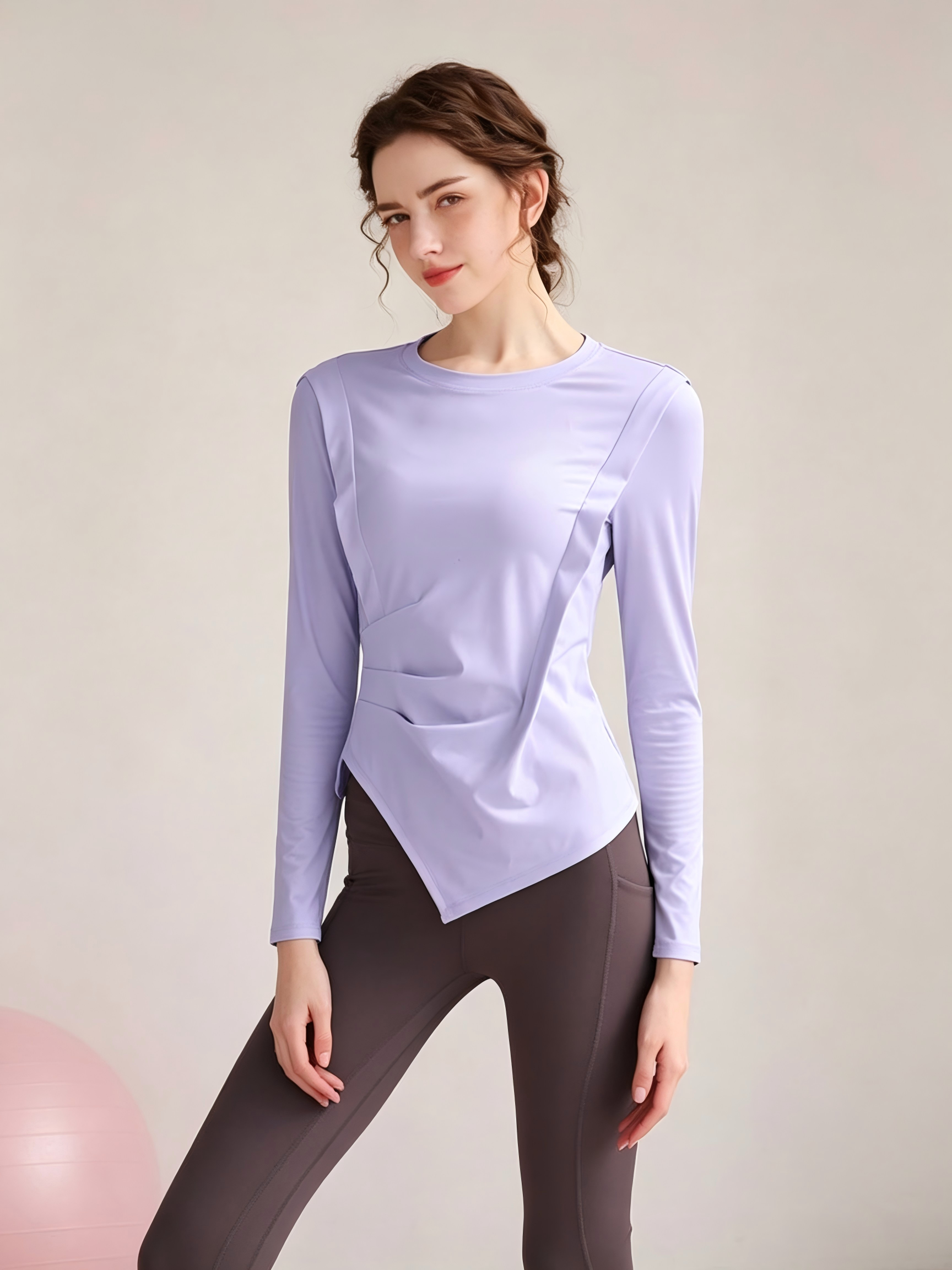 Lilac Asymmetric Activewear Top