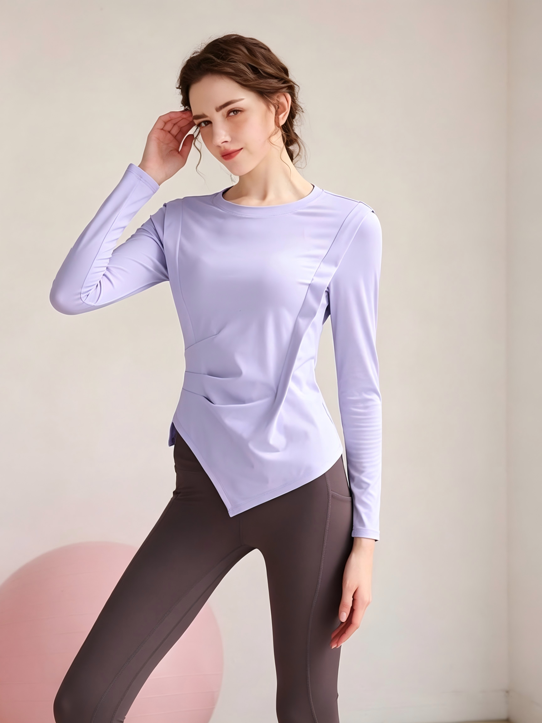 Lilac Asymmetric Activewear Top
