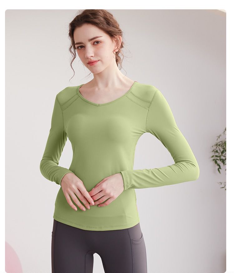 Sage Green Long Sleeve Activewear Top