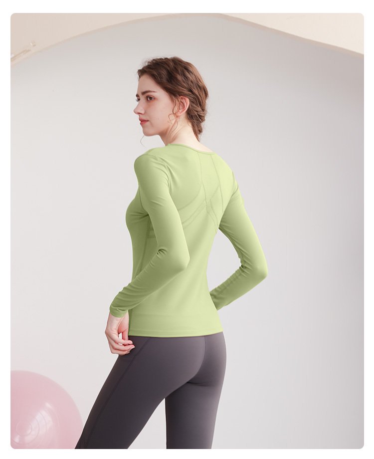 Sage Green Long Sleeve Activewear Top