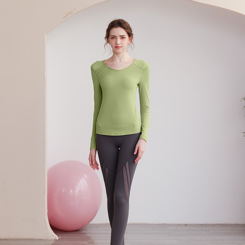 Sage Green Long Sleeve Activewear Top