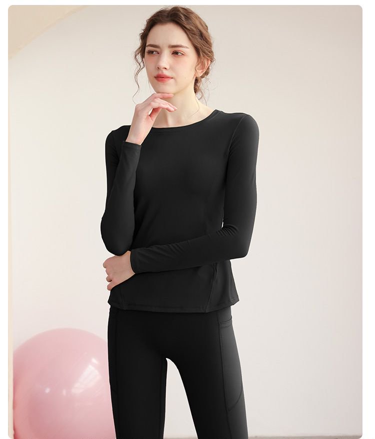 Black Long Sleeve Activewear Top