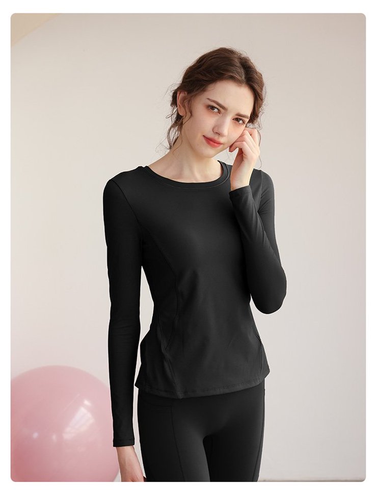 Black Long Sleeve Activewear Top