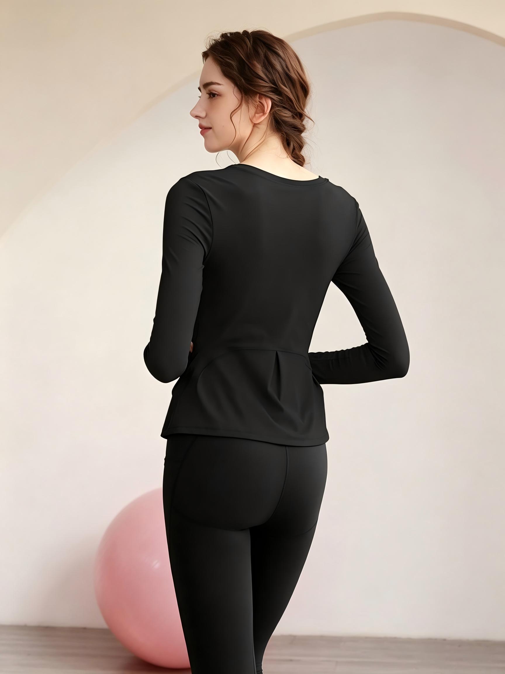 Black Long Sleeve Activewear Top