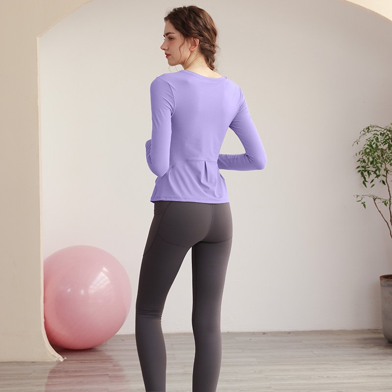 Lilac Long Sleeve Athletic Active Top