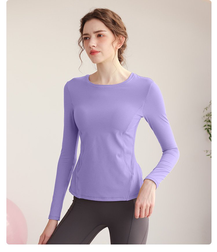 Lilac Long Sleeve Athletic Active Top