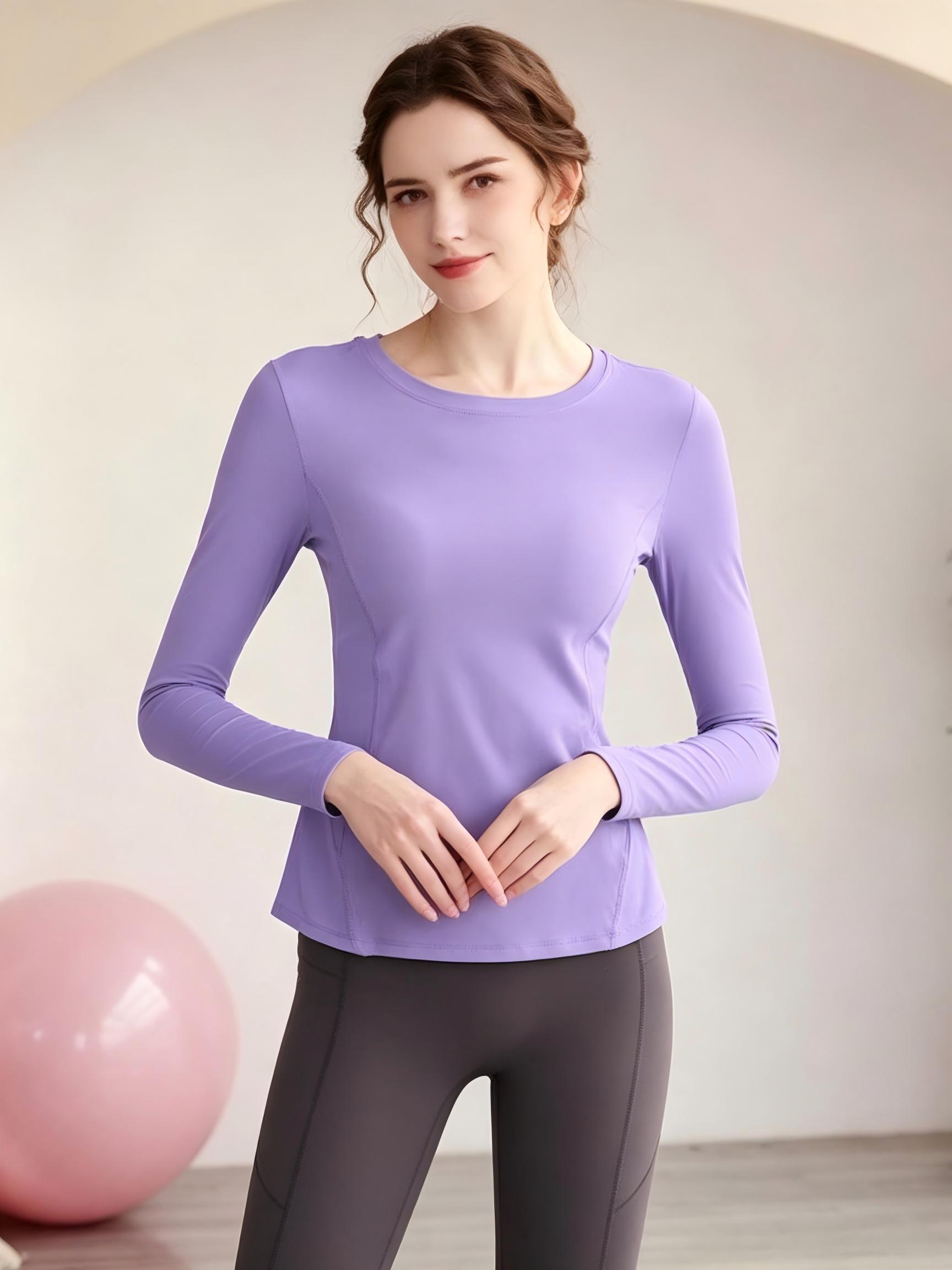 Lilac Long Sleeve Athletic Active Top