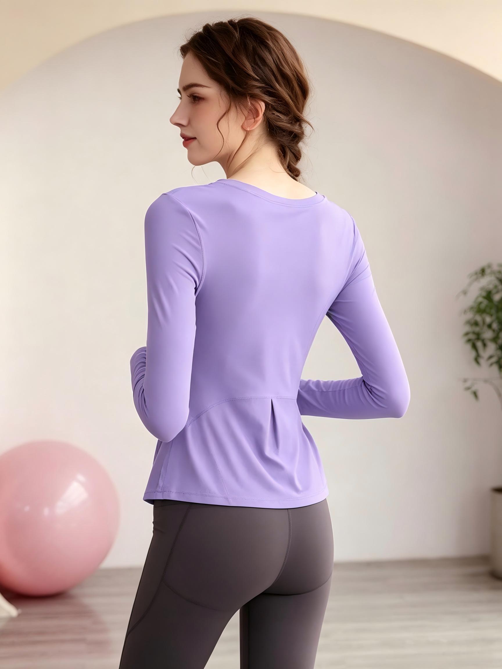 Lilac Long Sleeve Athletic Active Top