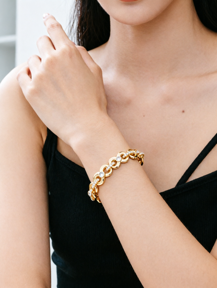 Gold Cubic Zirconia Bracelet