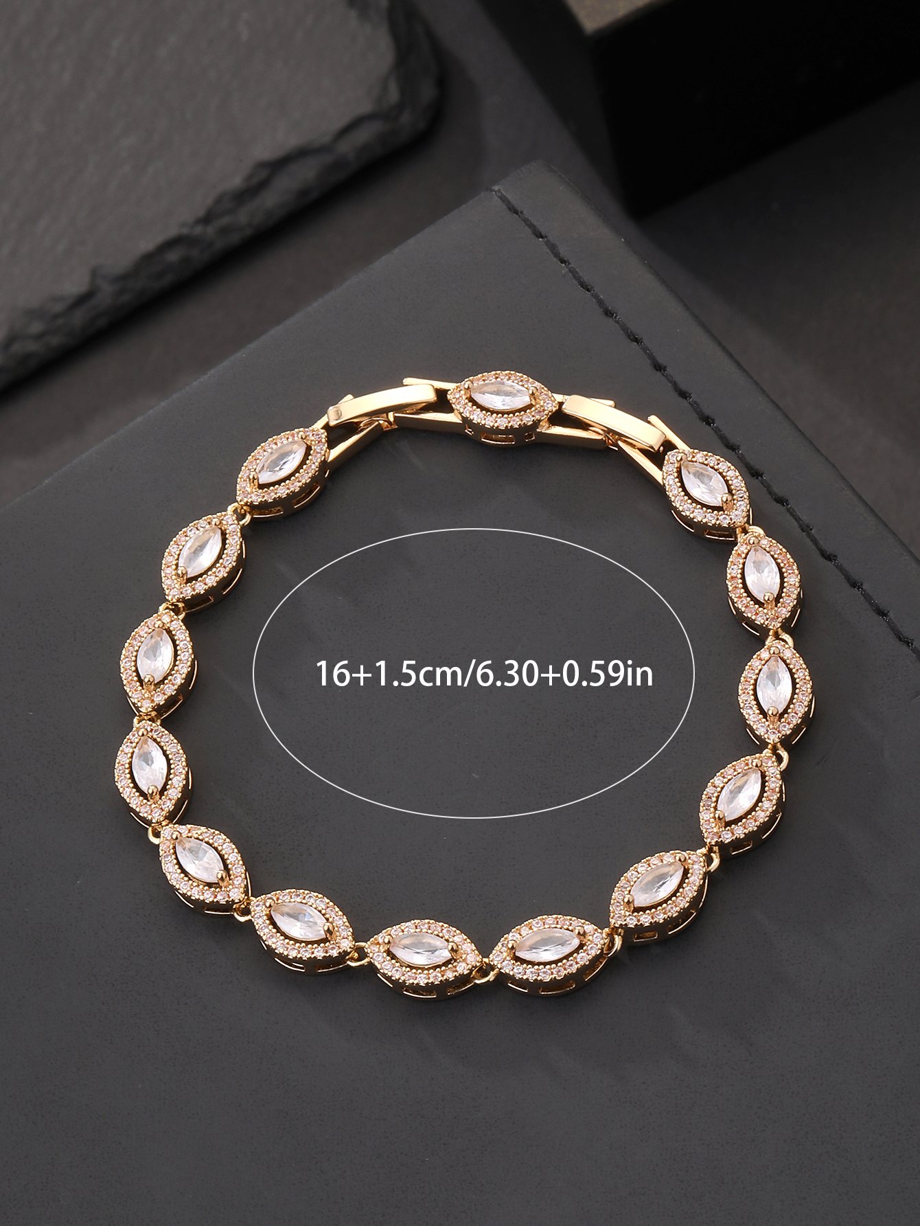 Gold Cubic Zirconia Beaded Bracelet
