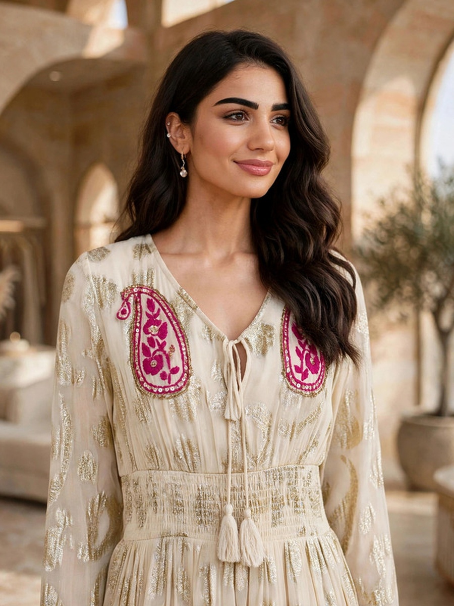 Beige Boho Grace Tiered Maxi Dress