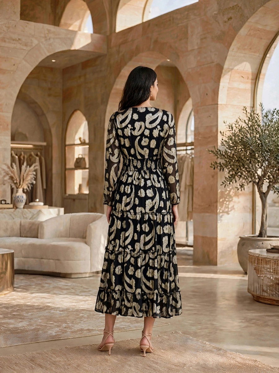 Black Boho Grace Tiered Maxi Dress