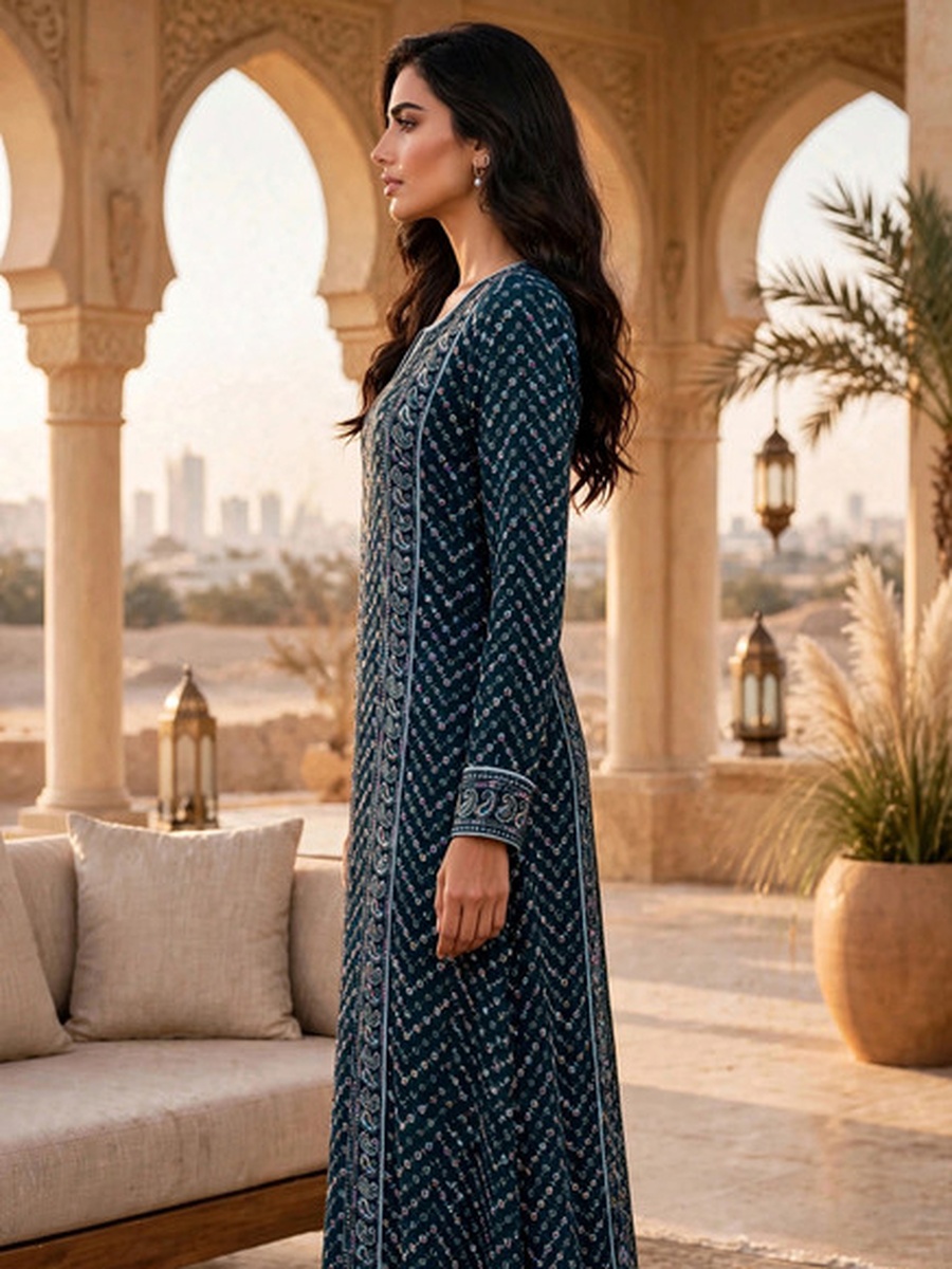 Green Paisley Royal Threads Jalabiya