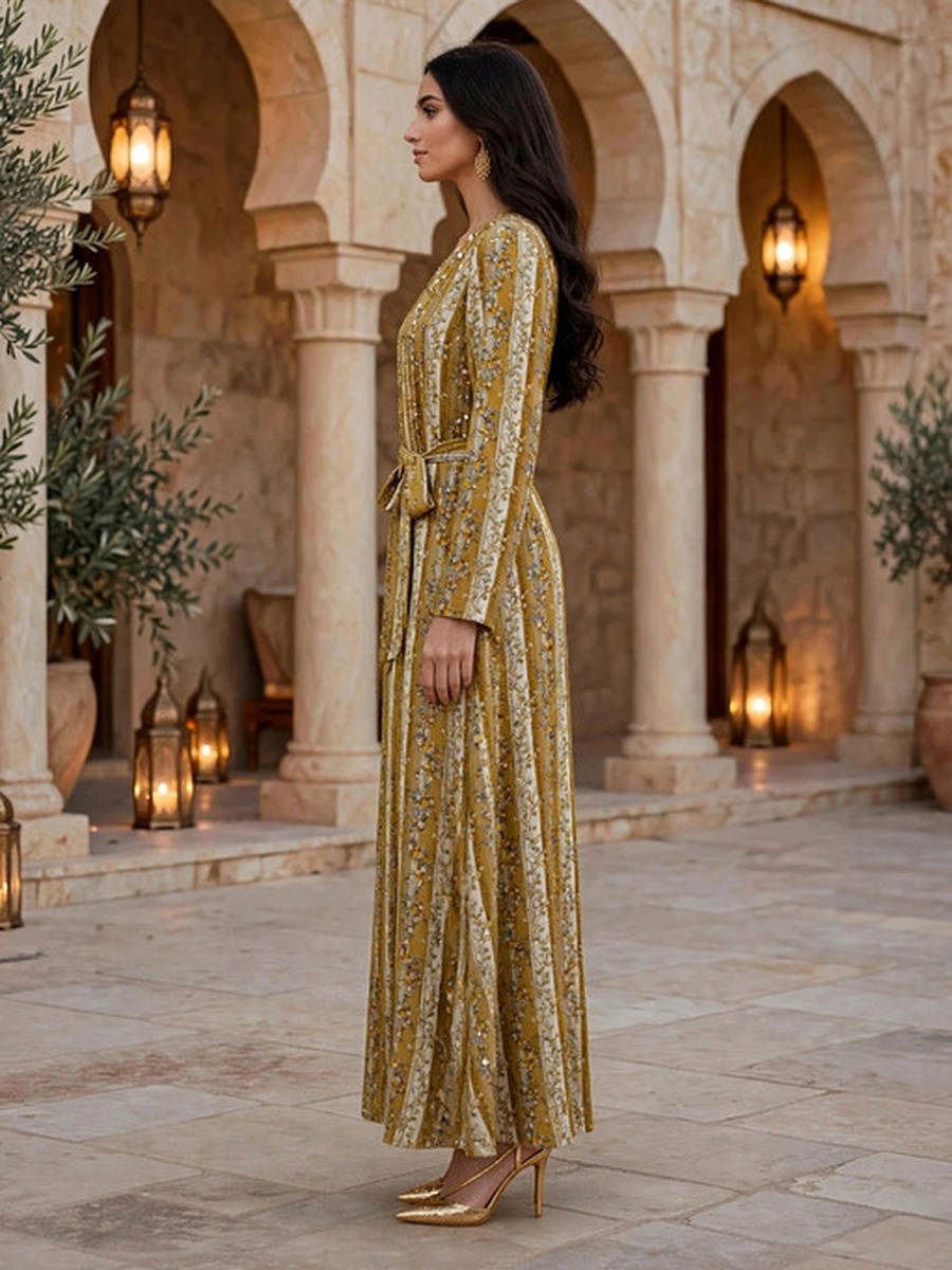 Yellow Blooming Grace Floral Jalabiya