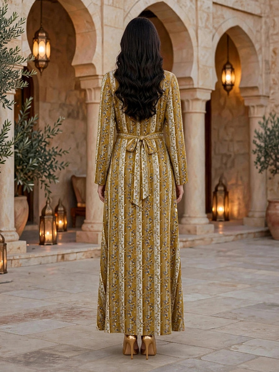 Yellow Blooming Grace Floral Jalabiya