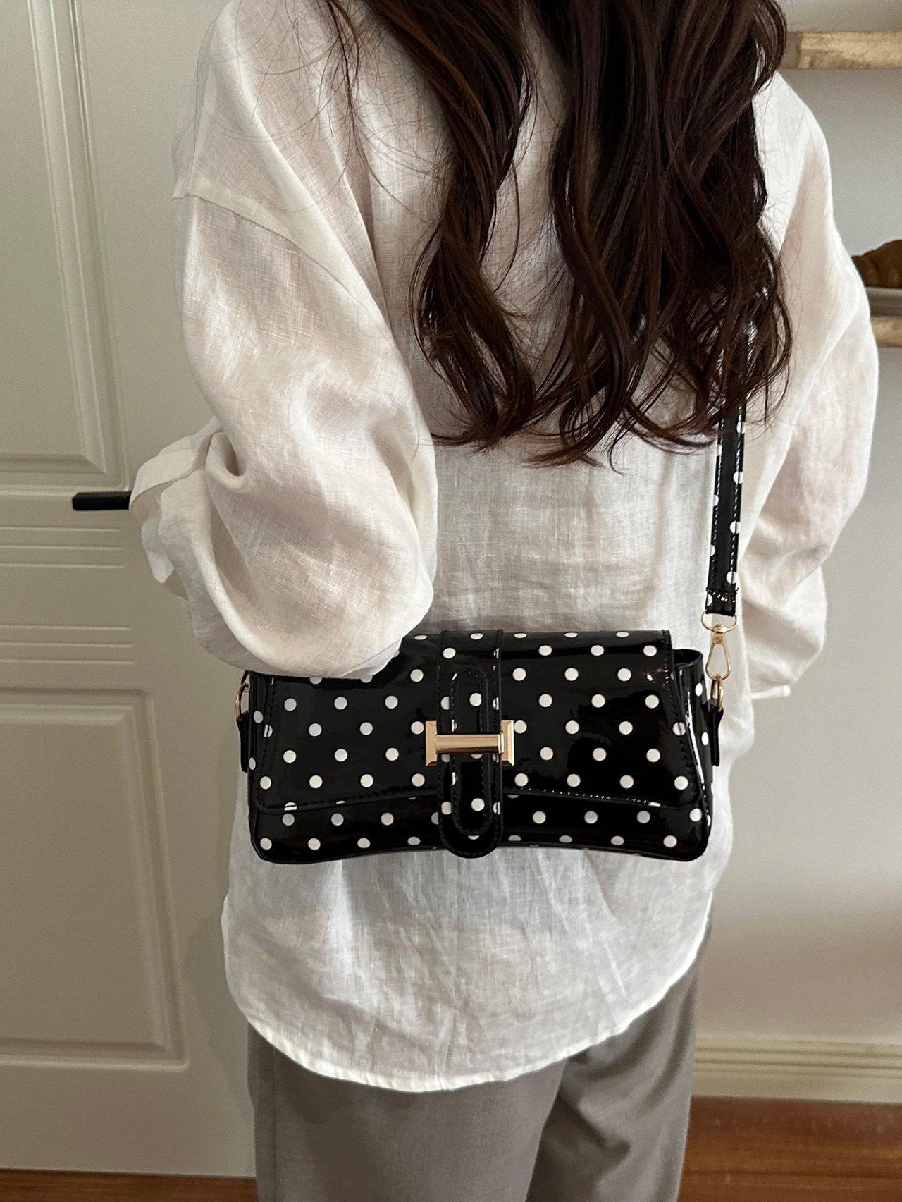 Black Polka Dot Shoulder Bag