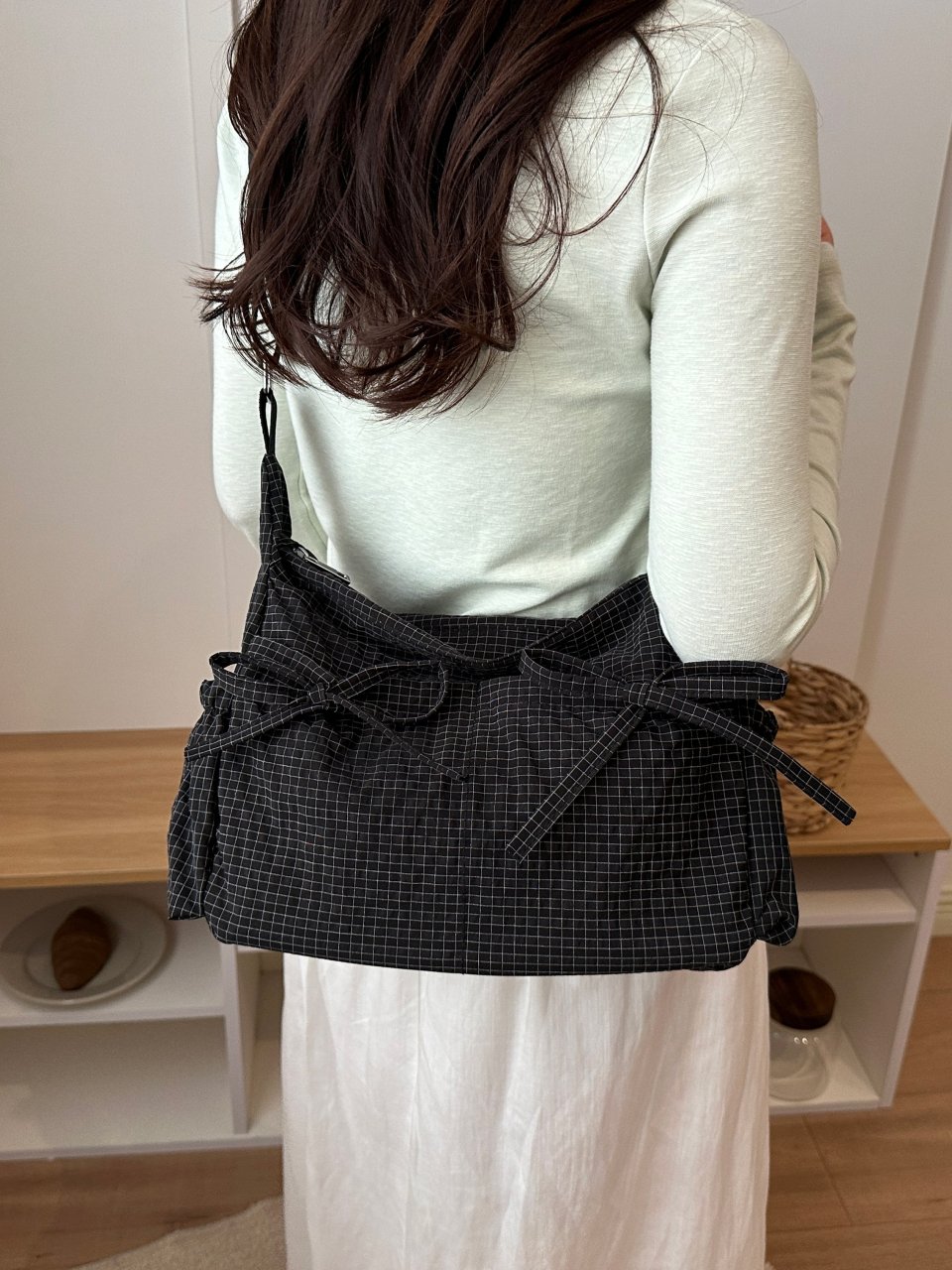 Black Gingham Shoulder Bag