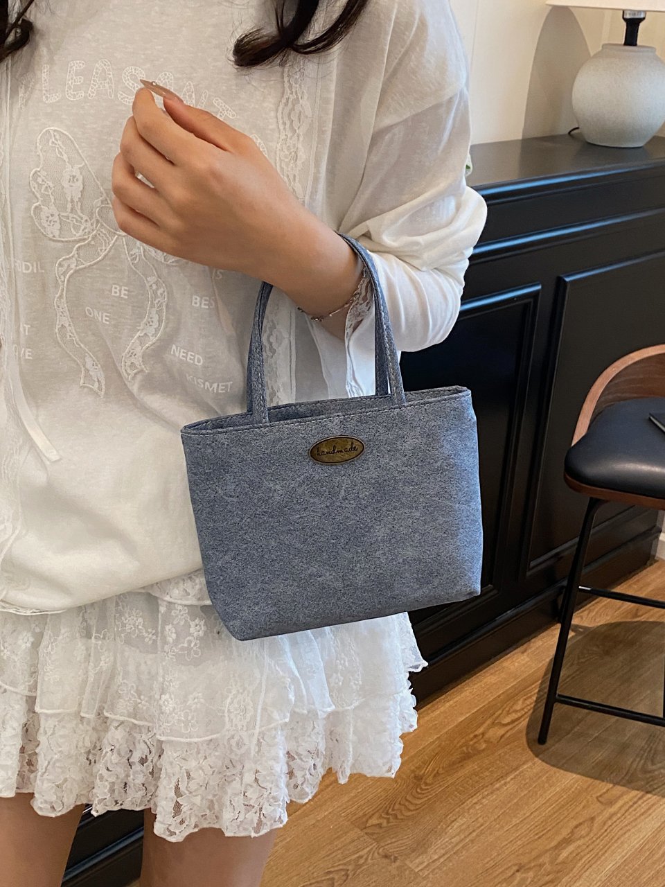 Blue Mini Tote Bag
