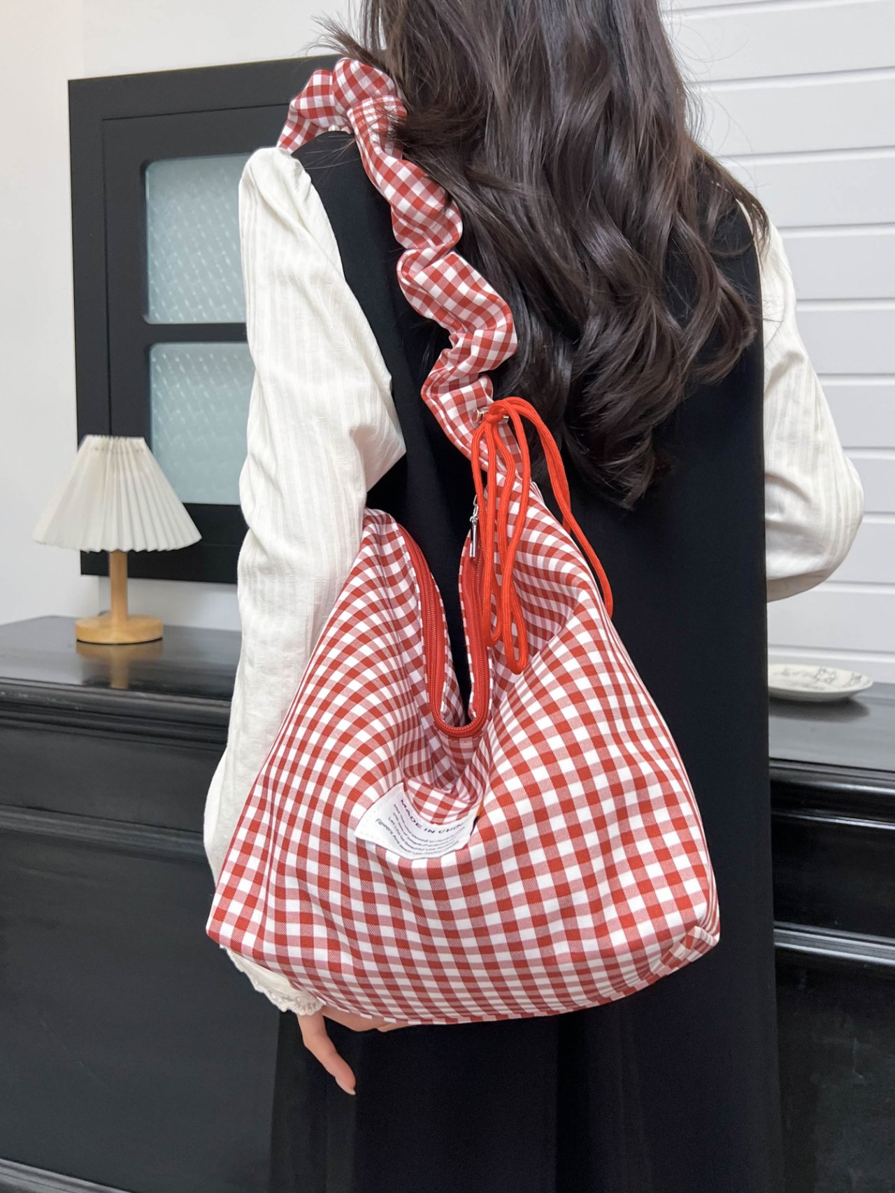 Red Gingham Shoulder Bag