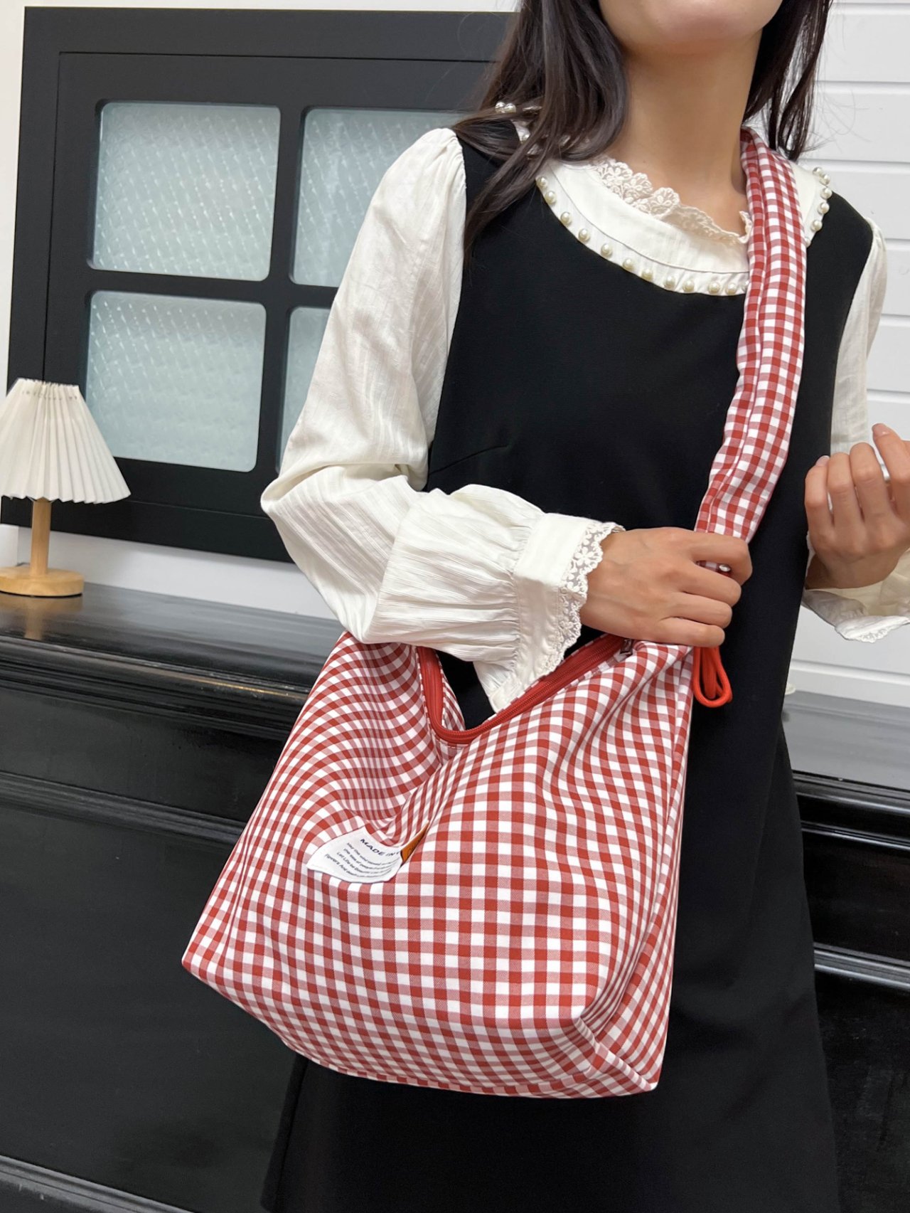 Red Gingham Shoulder Bag