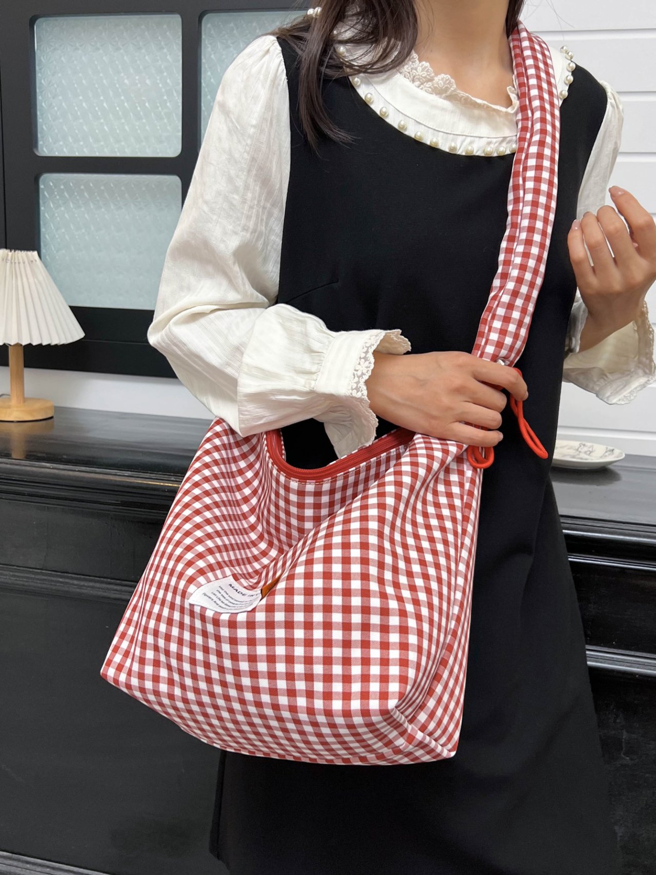 Red Gingham Shoulder Bag