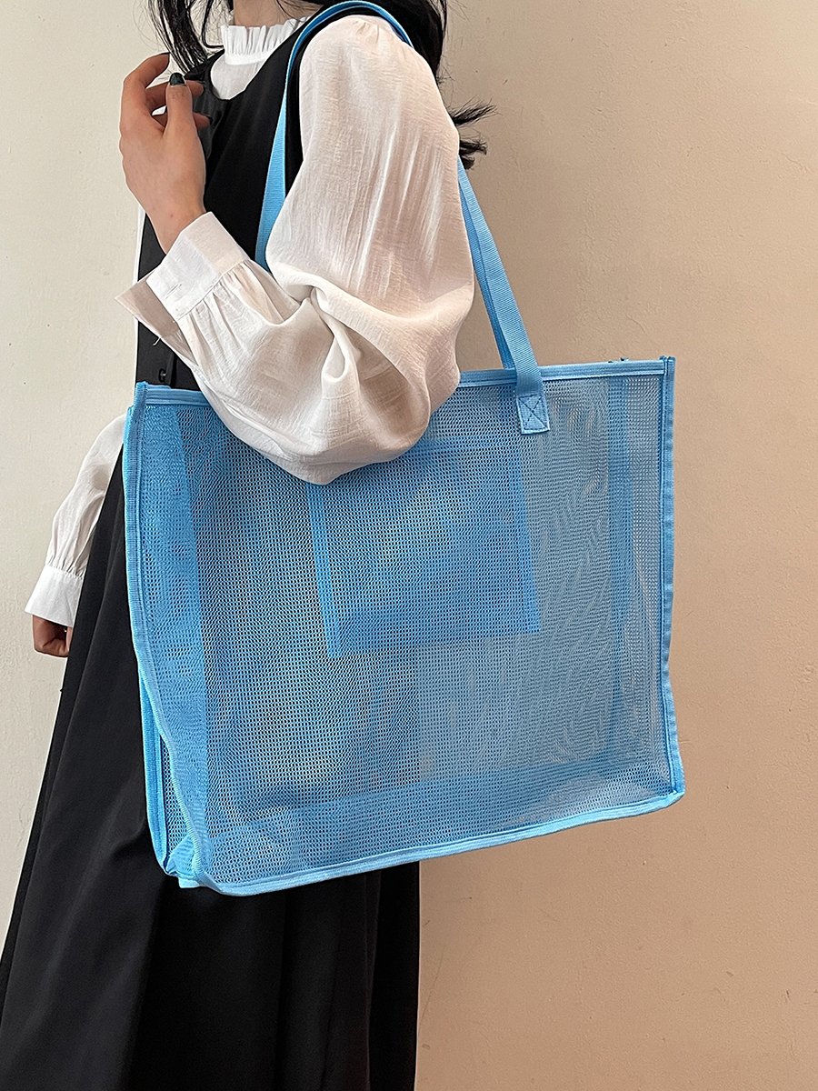 Blue Mesh Tote Bag