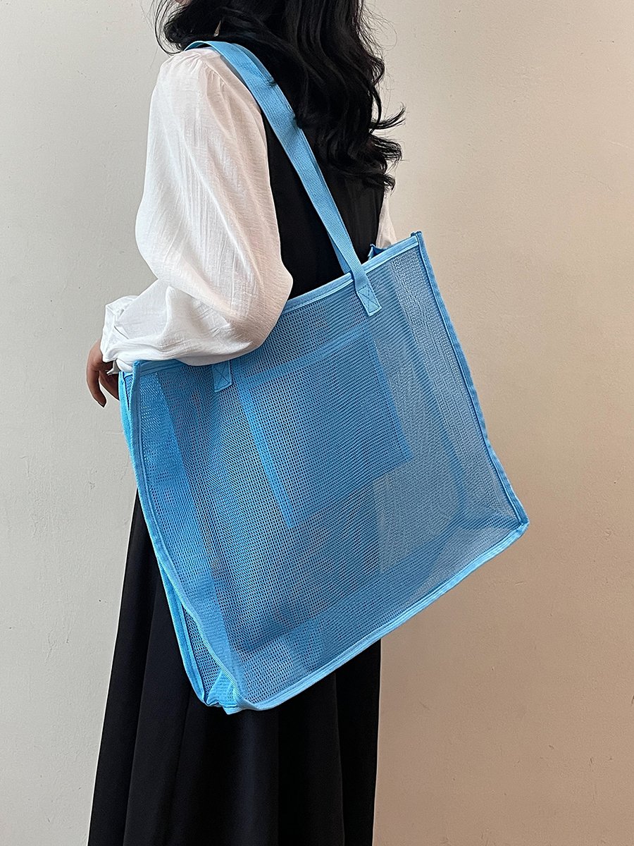Blue Mesh Tote Bag