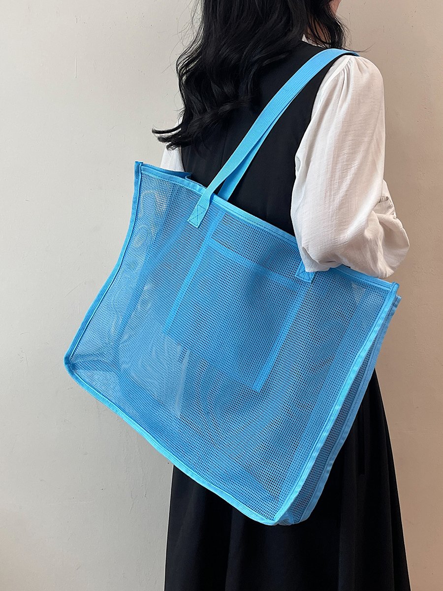 Blue Mesh Tote Bag
