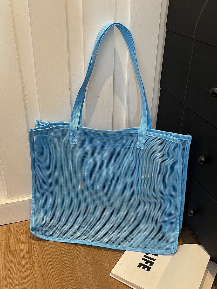 Blue Mesh Tote Bag