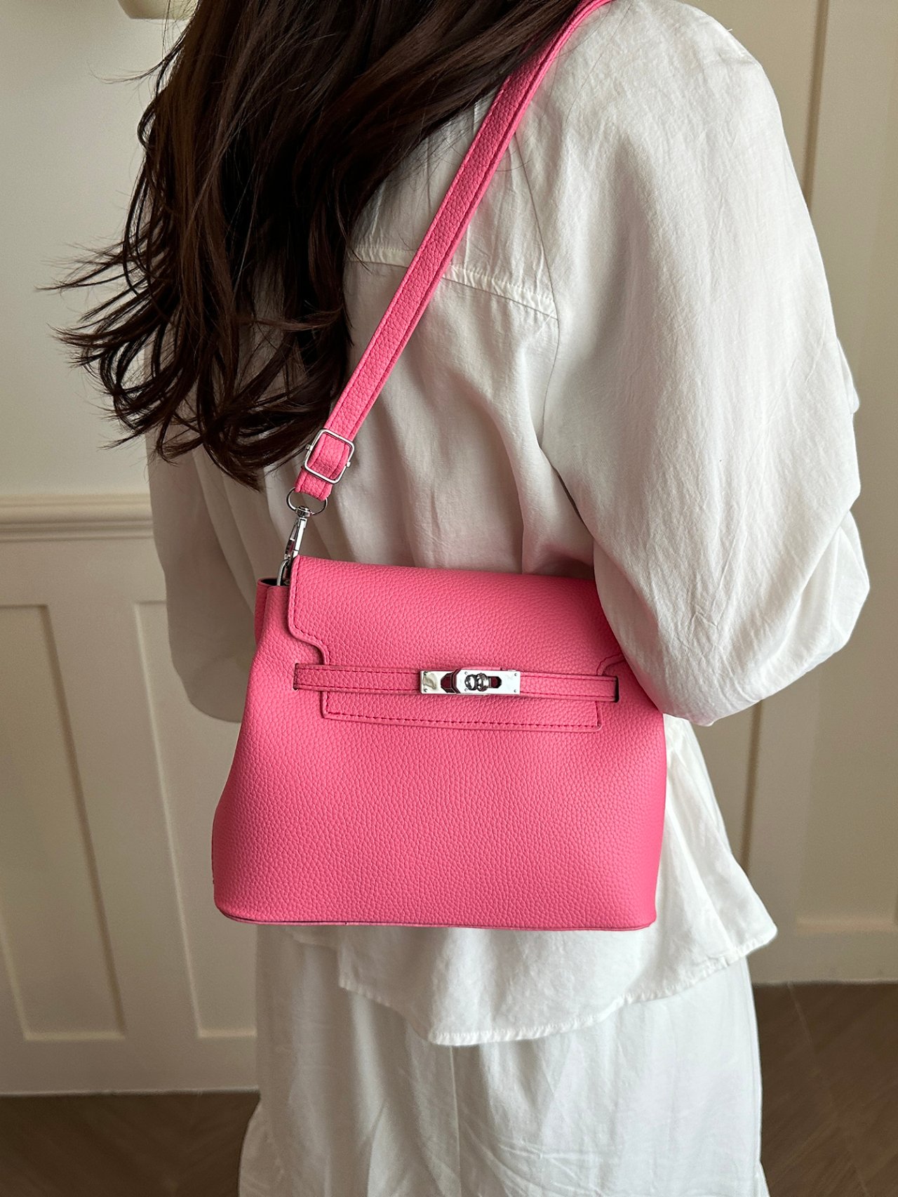 Pink Flap Crossbody Bag