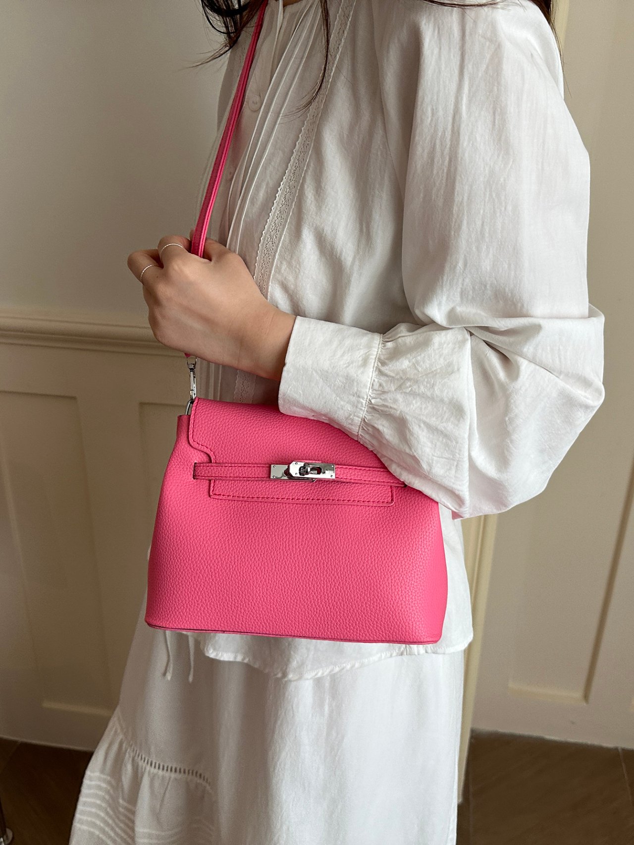 Pink Flap Crossbody Bag